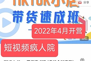 2022年疯人院TikTok Shop 带货速成班（备战全球流量）价值3599元（完结）13+14期