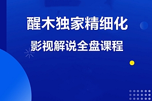 醒木独家精细化影视解说全盘课程,零基础从运营到制作价值599元