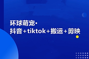 环球萌宠·抖音+tiktok+搬运+剪映,价值788元