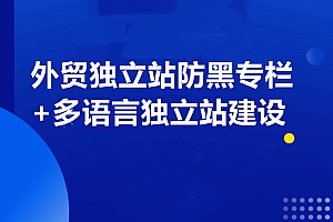 外贸独立站防黑专栏+多语言独立站建设专栏价值449元