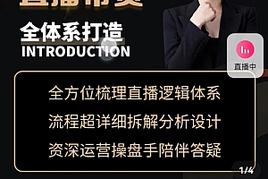 七玥·零基础电商教学,运营型主播直播带货全体系打造,全方位梳理直播逻辑