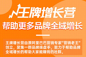 【王牌增长营】帮助更多电商品牌全域增长价值899元