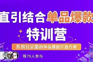 直引结合单品爆款特训营,系统且全面的淘宝单品爆款打造方案