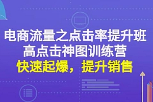 电商流量之点击率提升班+高点击神图训练营:快速起爆,提升销售!