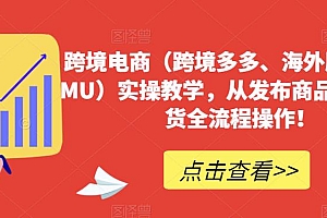 跨境电商(跨境多多、海外版多多TEMU)实操教学,从发布商品到售卖发货全流程操作