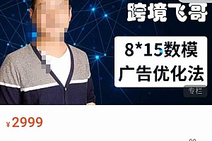 跨境飞哥·广告优化高阶课第二十三期,8*15数模广告优化法,用数据驱动决策