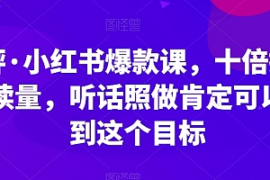 李鲆·小红书爆款课,十倍提升阅读量,听话照做肯定可以达到这个目标