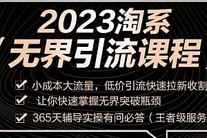 2023淘系无界引流实操课程,小成本大流量,低价引流快速拉新收割,让你快速掌握无界突破瓶颈