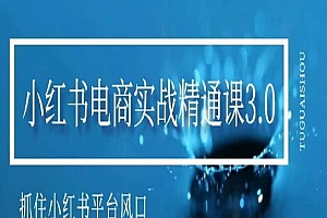 小红书电商实战精通课3.0,抓住小红书平台的风口,不错过有一个赚钱的机会
