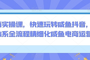 电商实操课,快速玩转咸鱼抖音,全体系全流程精细化咸鱼电商运营