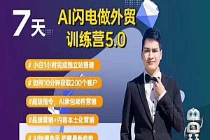 大卫外贸-5.0训练营AI闪电做外贸训练营-外贸建站-开发客户-内容营销-订单成交-